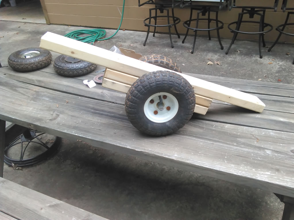 Moving an 1800 pound shed using four 10 Harbor Freight wheels and